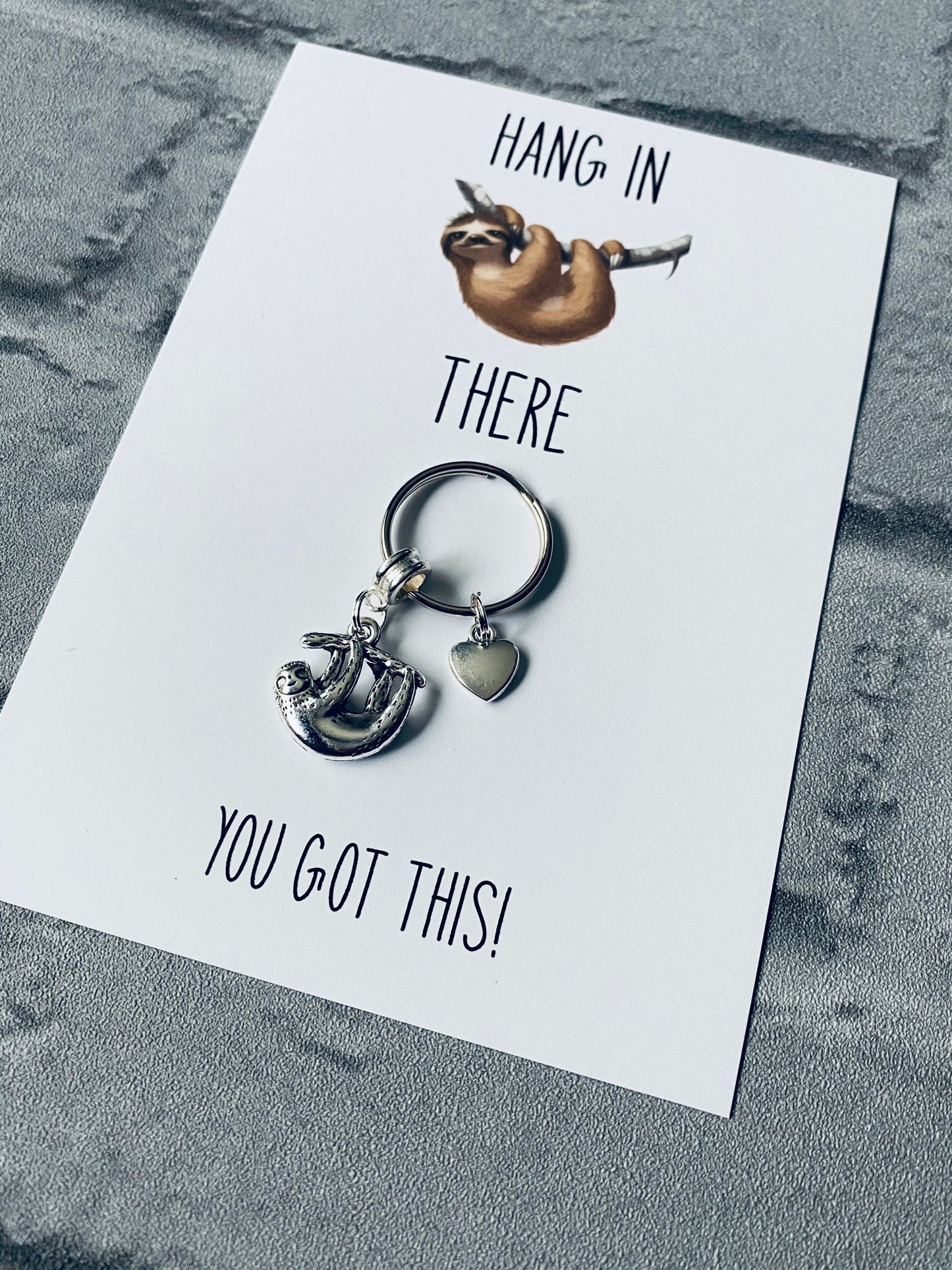 Sloth Keyring: Mental Health Gift, 'You Got This' Charm