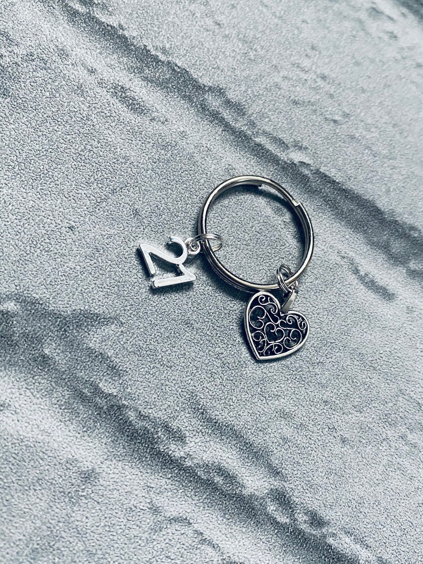 21st Birthday Keepsake: Heart & Number Charm Keyring