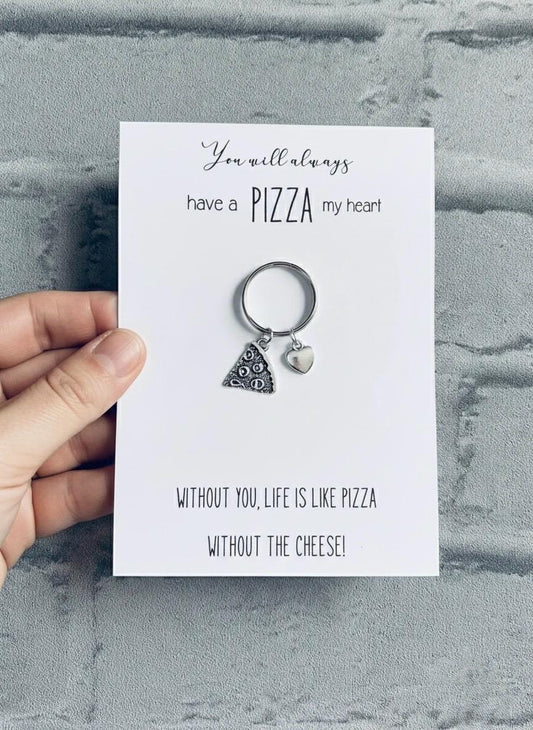 Pizza My Heart Keychain, Pizza Charm, Anniversary Gift