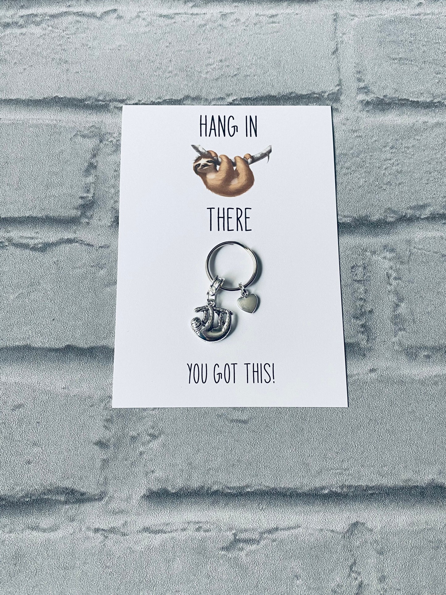 Sloth Keyring: Mental Health Gift, 'You Got This' Charm