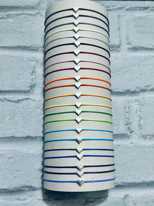 Adjustable Wish Bracelet Bundle: Silver Heart Charm, Party Favors