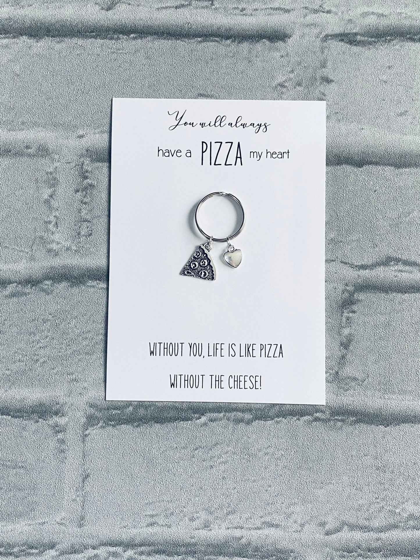 Pizza My Heart Keychain, Pizza Charm, Anniversary Gift