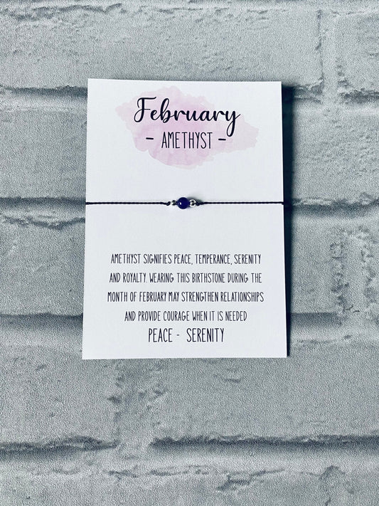 Amethyst Bracelet: February Birthstone, Crystal Gemstone Jewelry