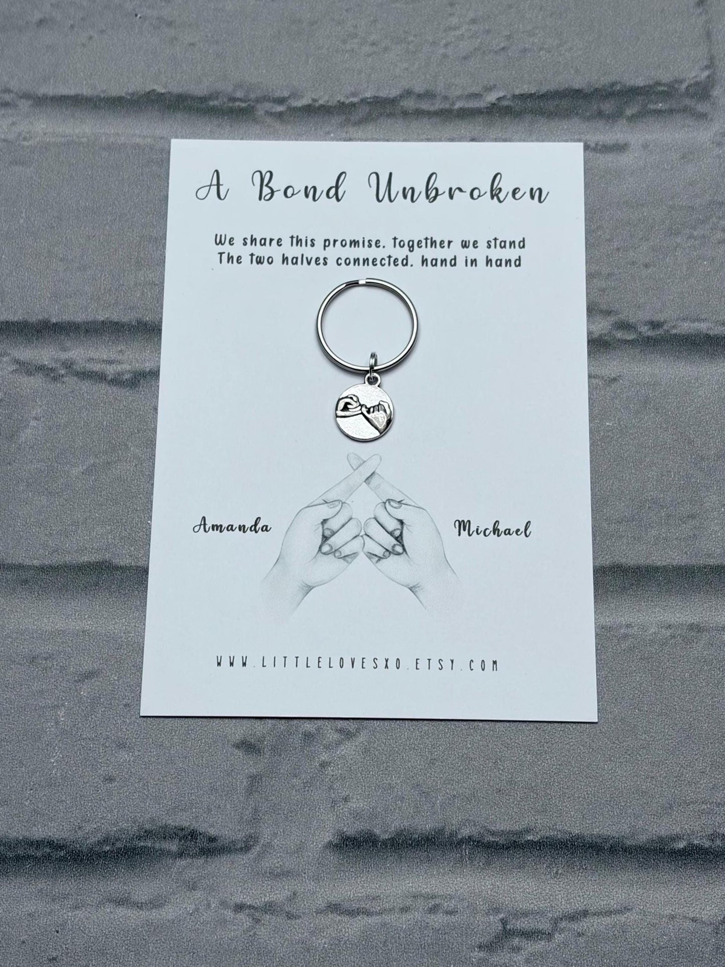 Personalized Pinky Promise Keychain, Couple Anniversary Gift