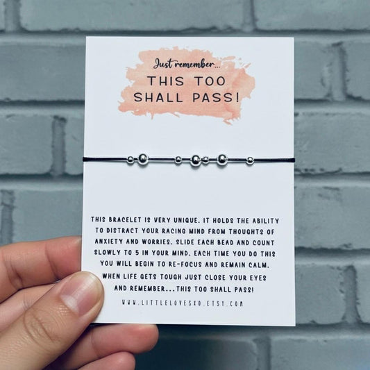 Adjustable Fidget Bracelet: Silver Plated Beads, Stress Relief Jewelry