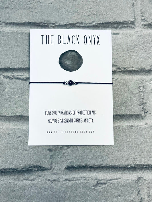 Black onyx bracelet, crystal bracelet,crystal gift,gemstone bracelet,black onyx jewellery,self love gift,gift for him,protection gift