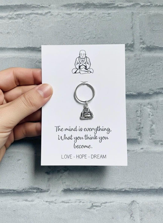 Buddha Keyring: Yoga Bag Charm, Spiritual Gift