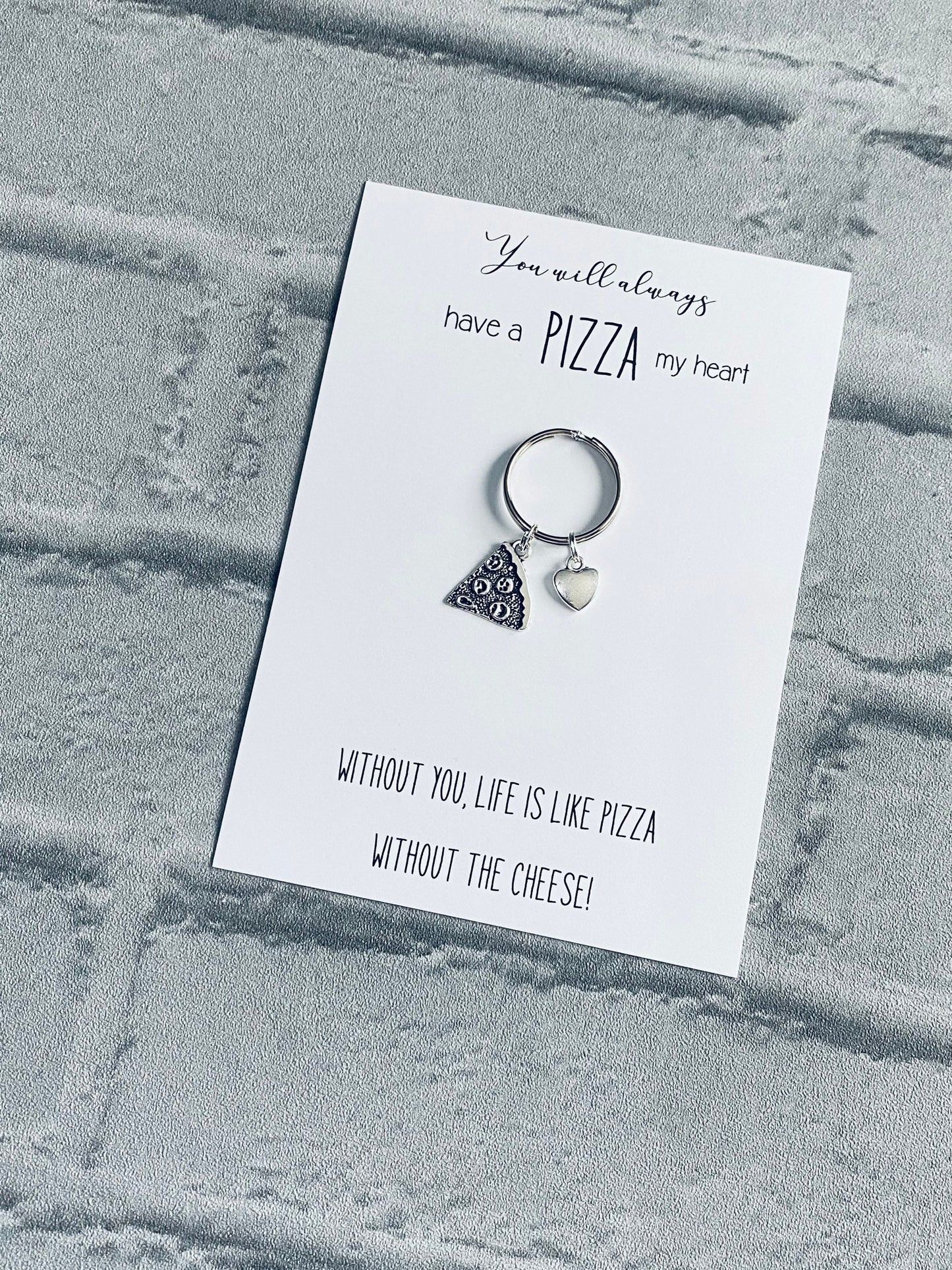 Pizza My Heart Keychain, Pizza Charm, Anniversary Gift