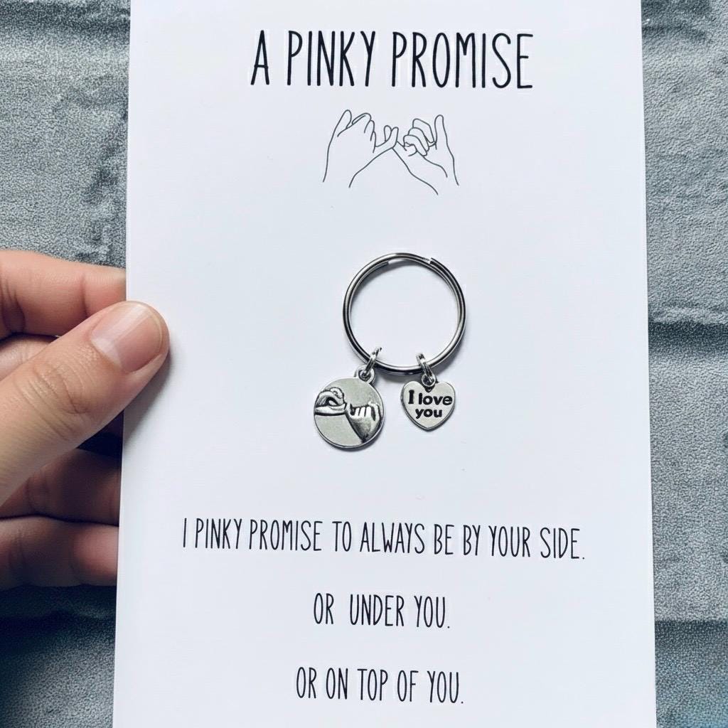 Pinky Promise Keychain: I Love You Gift for Couples