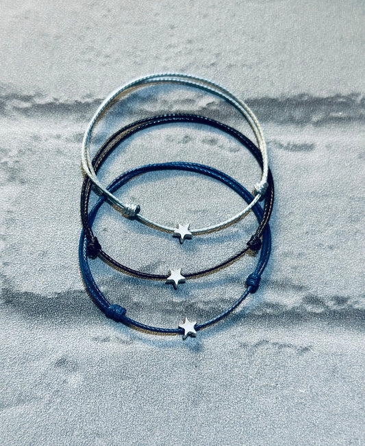 Starry Nights Wish Bracelet: Waxed Cord Friendship Anklet