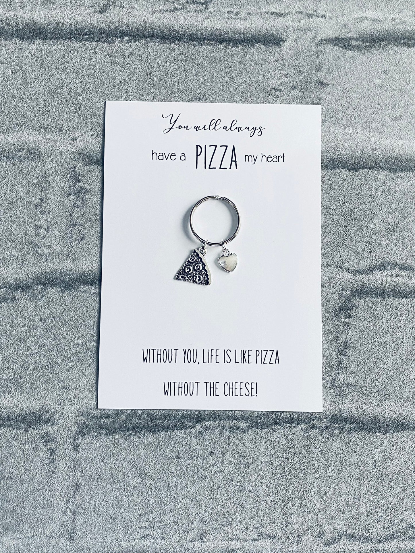 Pizza My Heart Keychain, Pizza Charm, Anniversary Gift