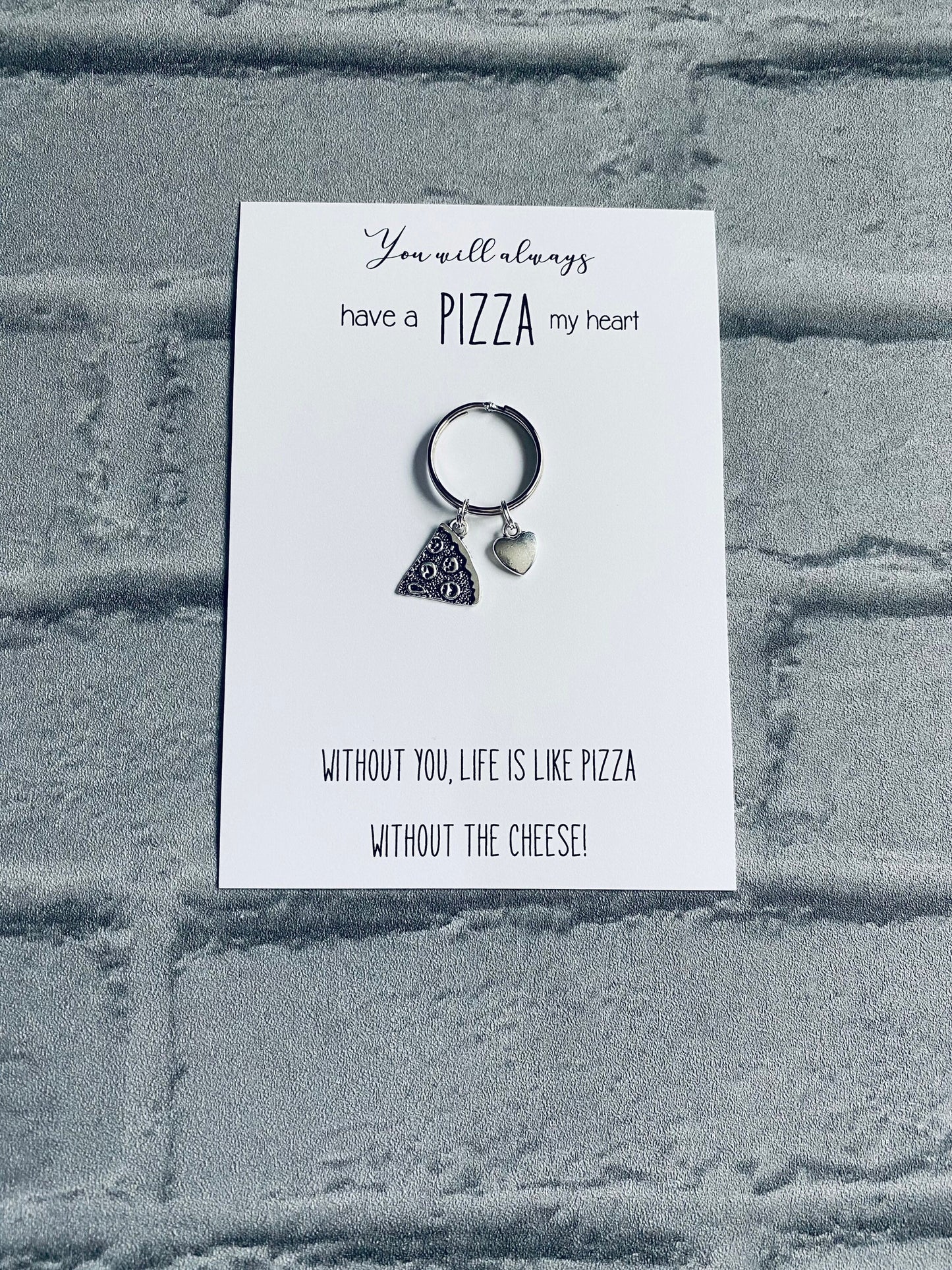 Pizza My Heart Keychain, Pizza Charm, Anniversary Gift