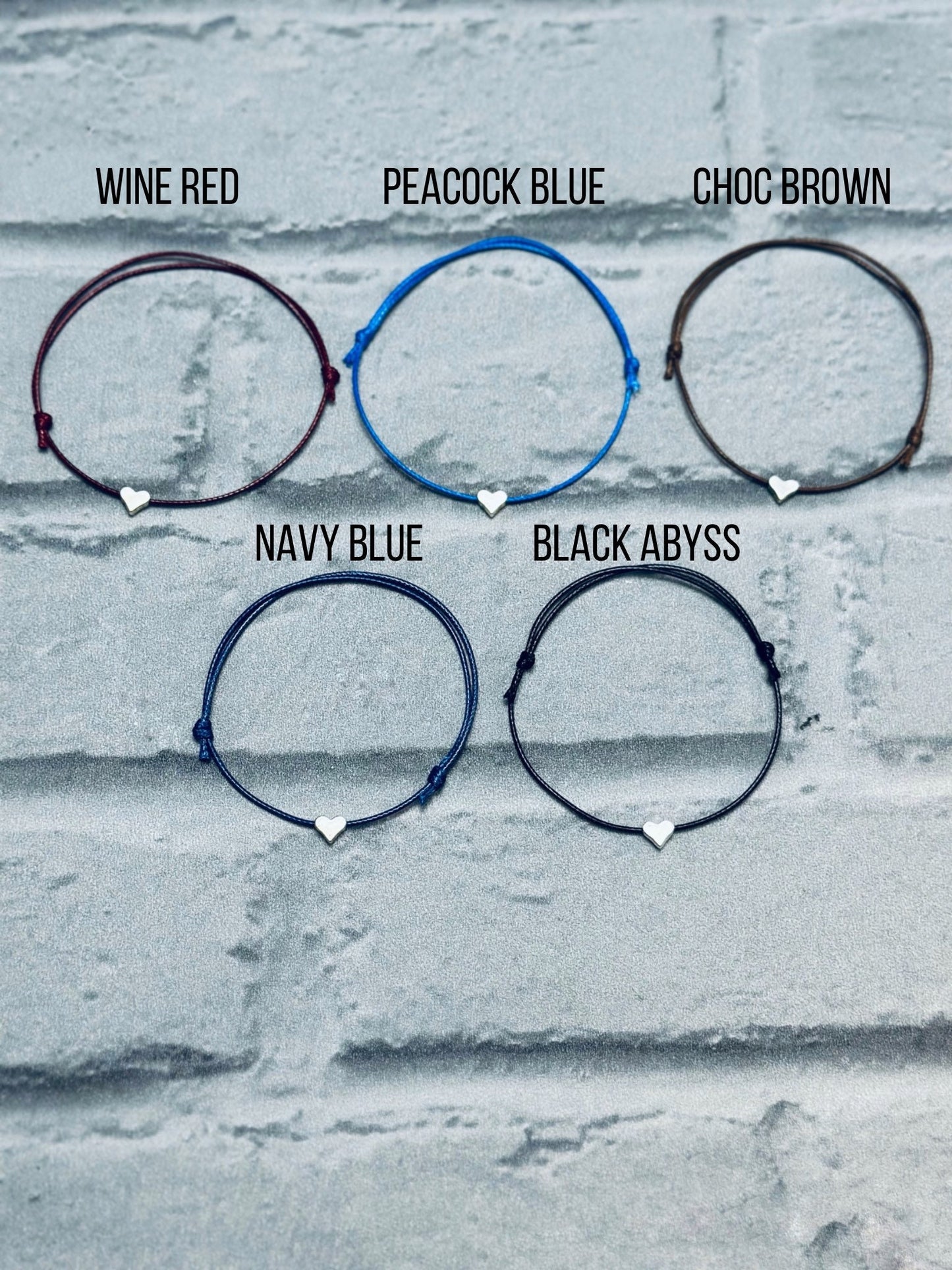 Adjustable string wish bracelet, String anklet, friendship bracelet, Hen party ideas, Waxed cord bracelet, Birthday party bag gifts