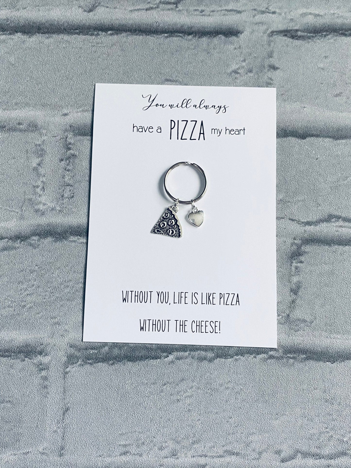 Pizza My Heart Keychain, Pizza Charm, Anniversary Gift