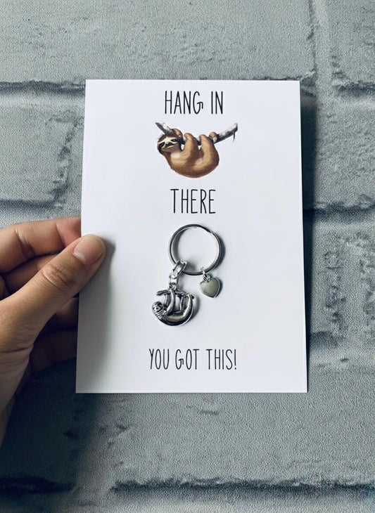 Sloth Keyring: Mental Health Gift, 'You Got This' Charm