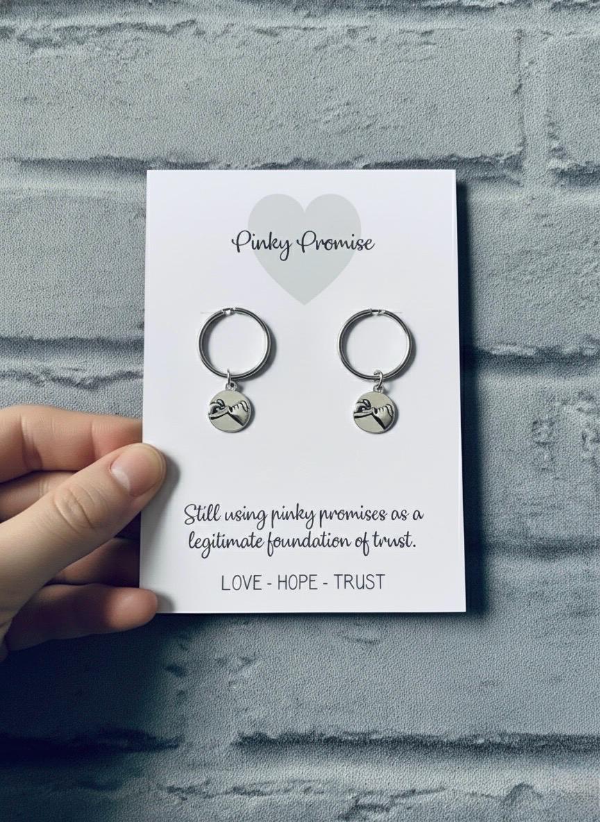 Pinky Promise Keychains: Matching Couple Keyrings, Friendship Gift