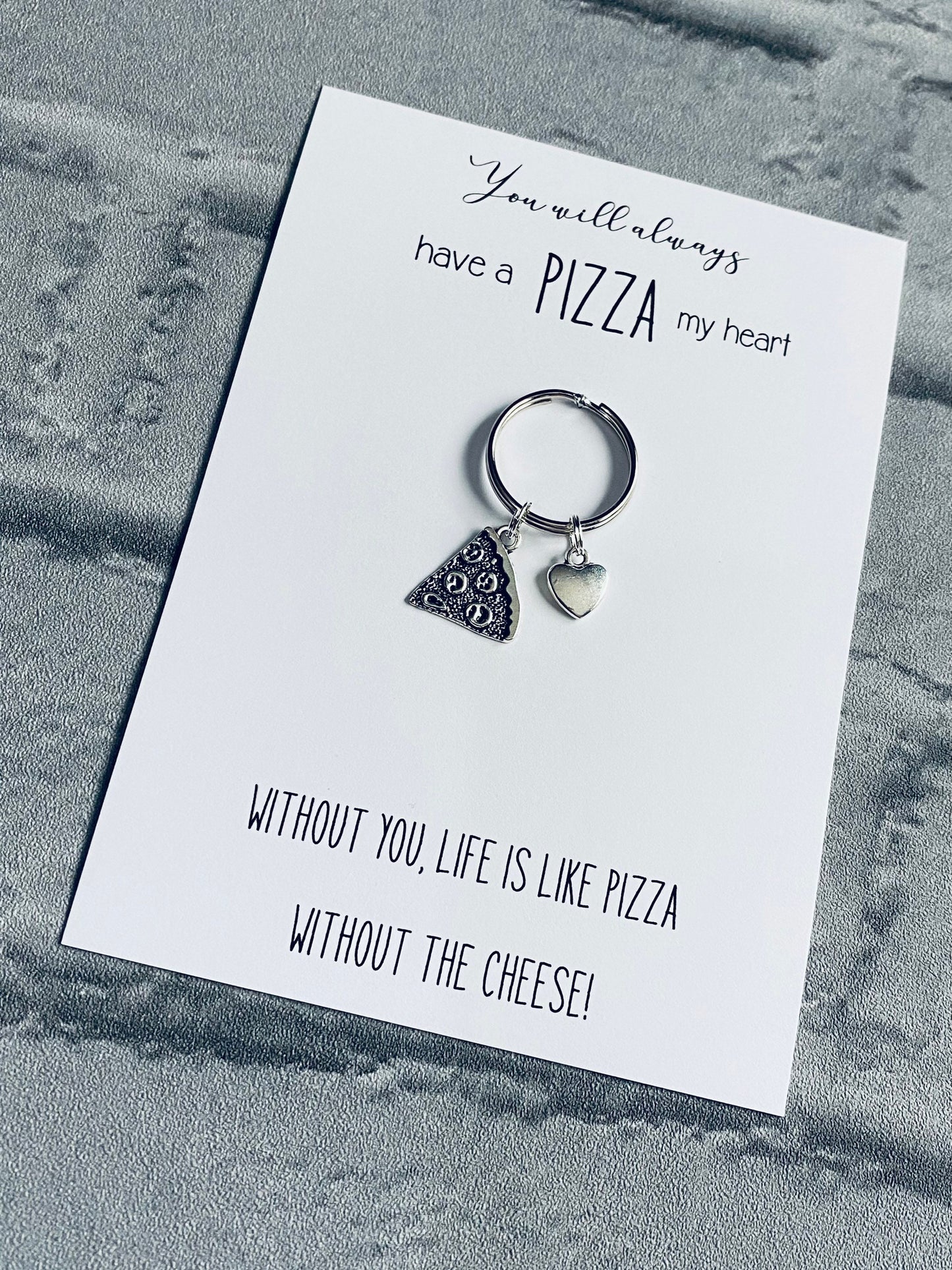 Pizza My Heart Keychain, Pizza Charm, Anniversary Gift