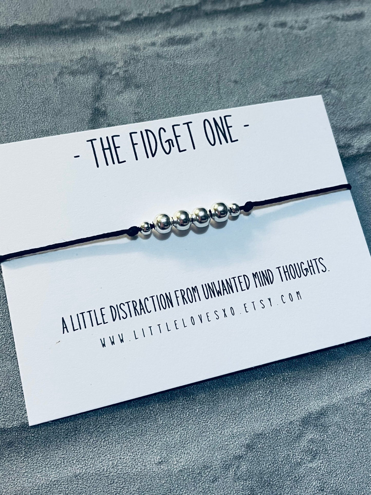 Adjustable Fidget Bracelet | Silver Plated Worry Beads, Anxiety Relief