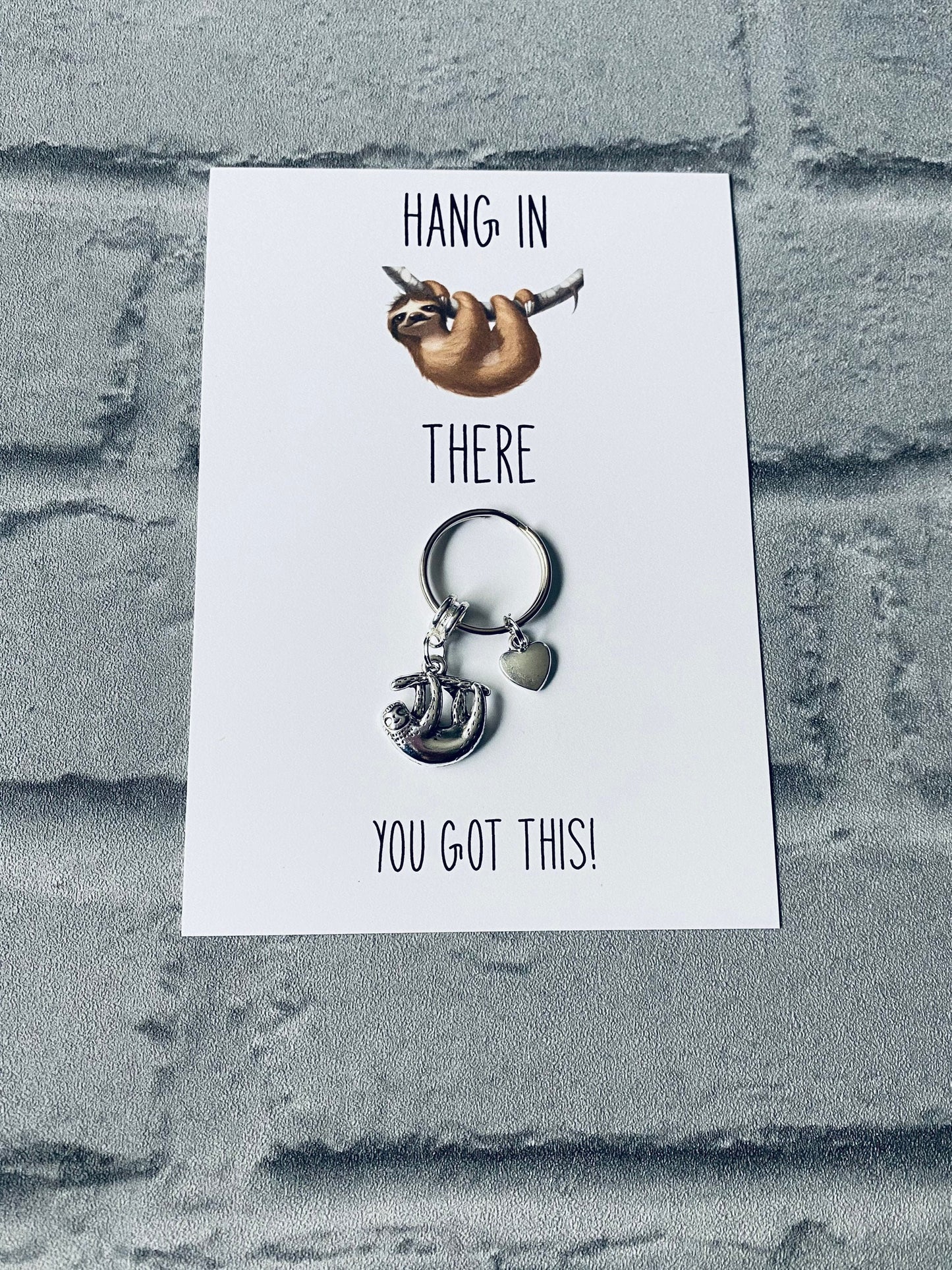 Sloth Keyring: Mental Health Gift, 'You Got This' Charm