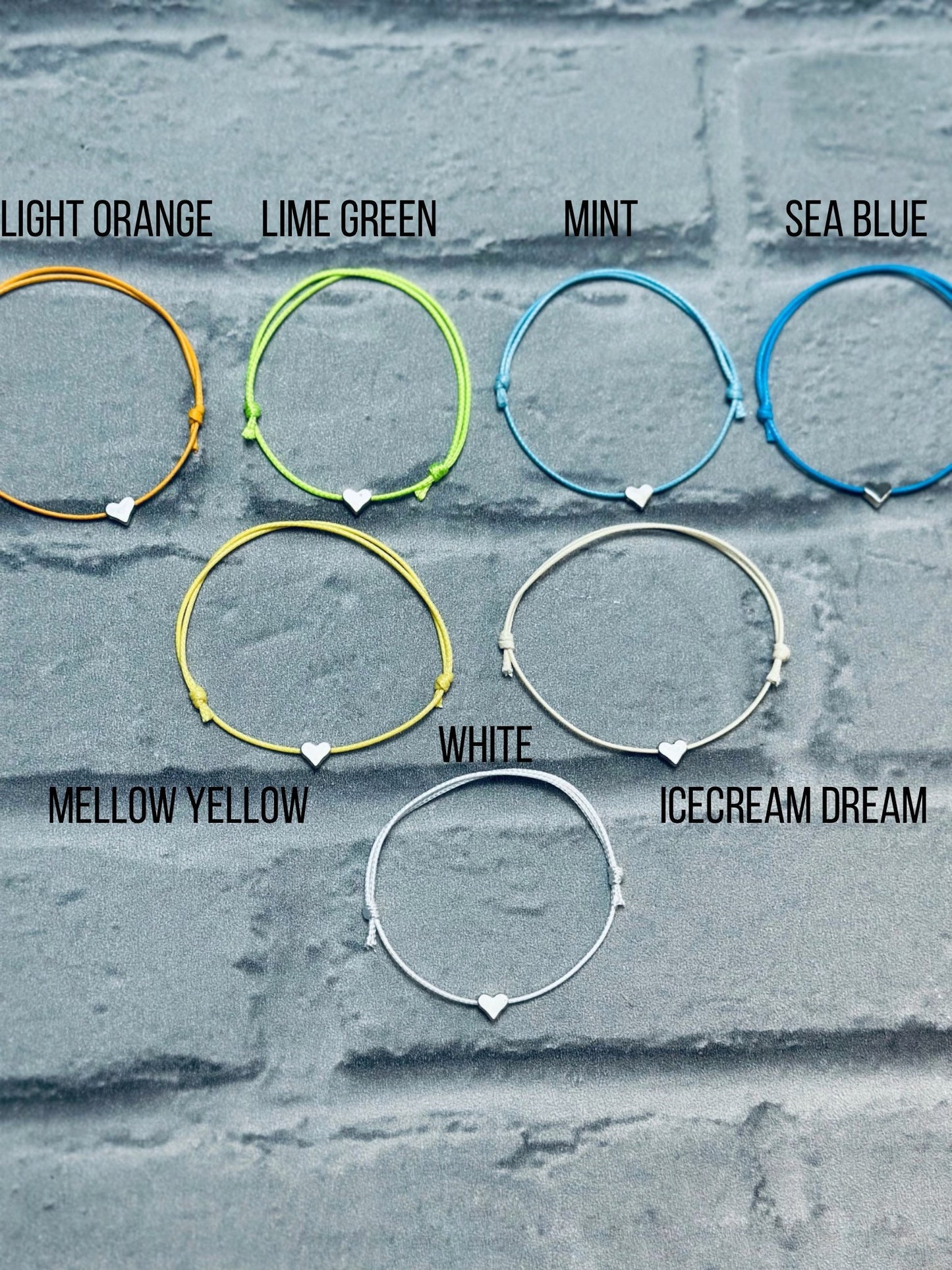 Adjustable string wish bracelet, String anklet, friendship bracelet, Hen party ideas, Waxed cord bracelet, Birthday party bag gifts