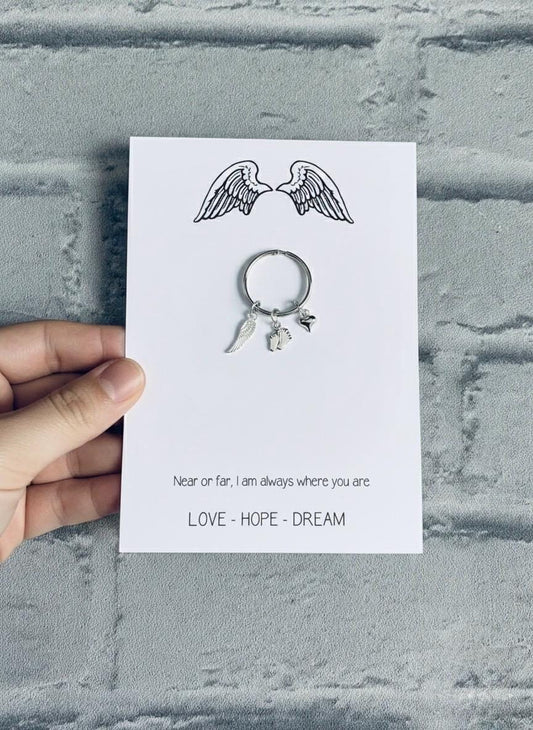 Baby Loss Keepsake: Angel Wing Keyring, Bereavement Gift