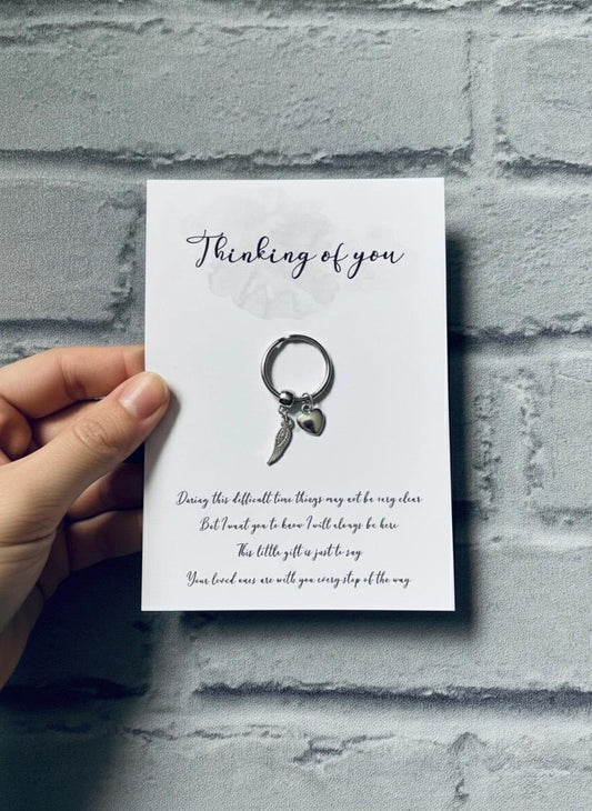 Bereavement Gift: Heart Charm Bracelet & Card - Thinking of You